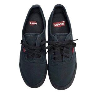 Levis Womens Black Canvas Lace-Up Sneakers Size 7 US / 38 EU Casual Shoes